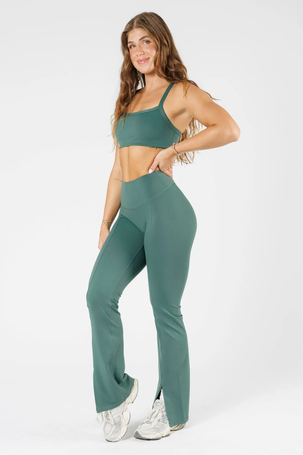 FormLux Front Slit Sculptseam® Plus Flare Legging 32" Pine