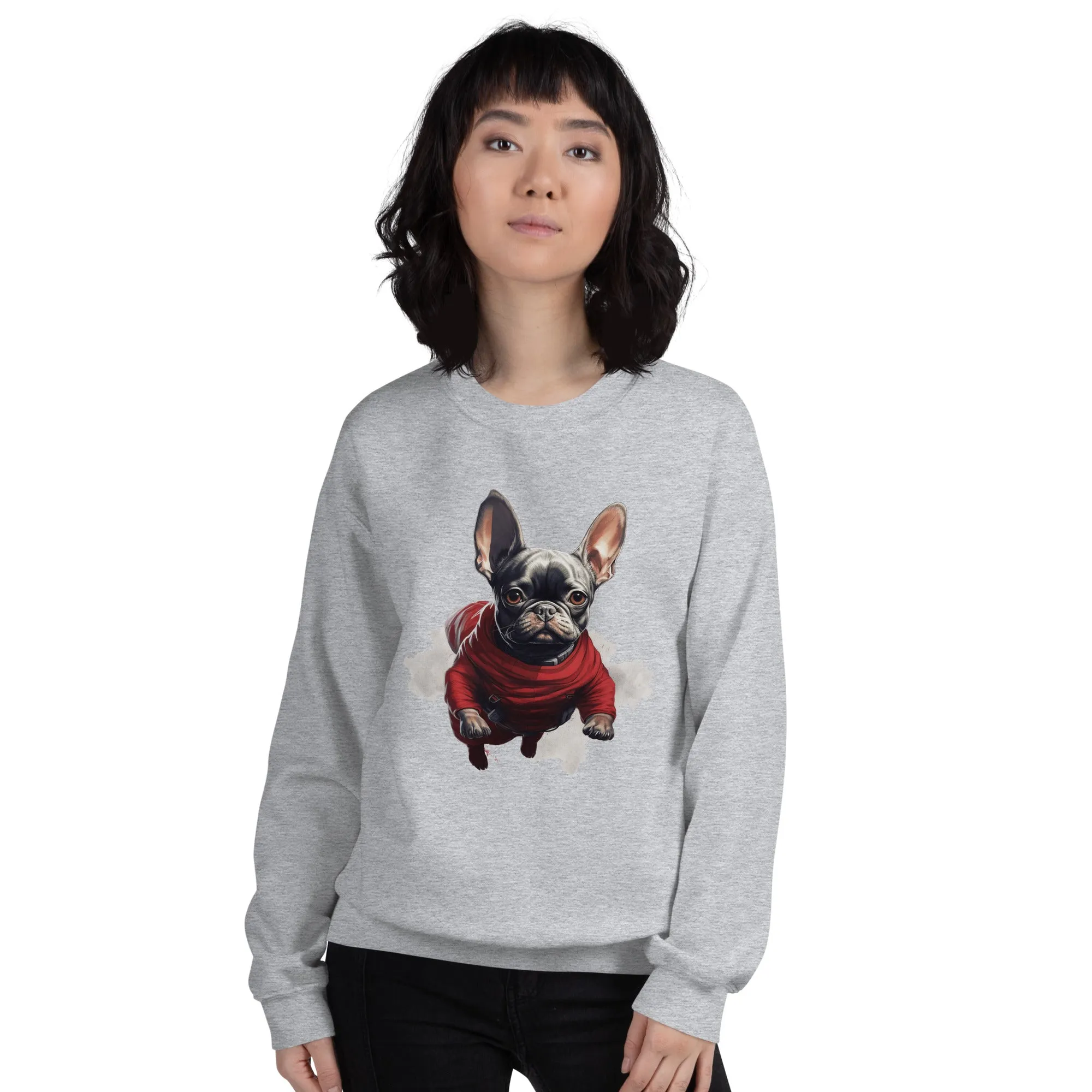 Frenchie Charm Unisex Sweatshirt: Warm and Trendy Wear for Dog Lovers