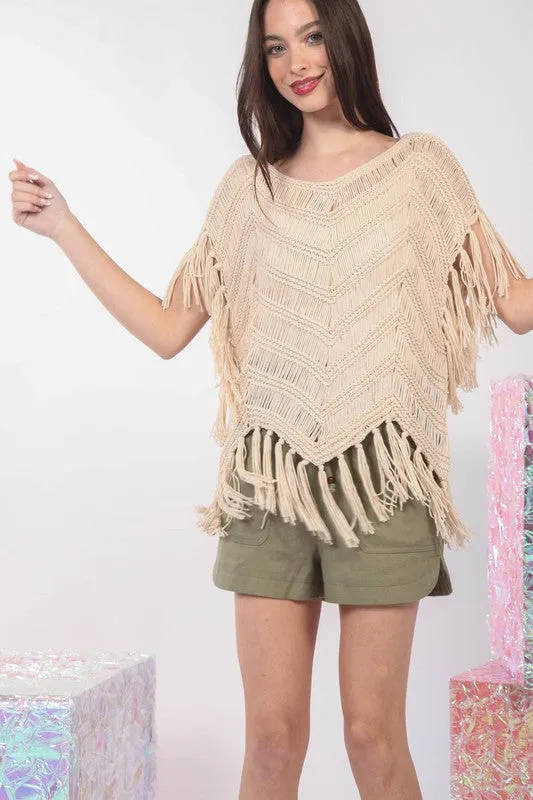 Fringe Crochet Tunic Top