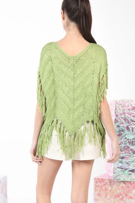 Fringe Crochet Tunic Top