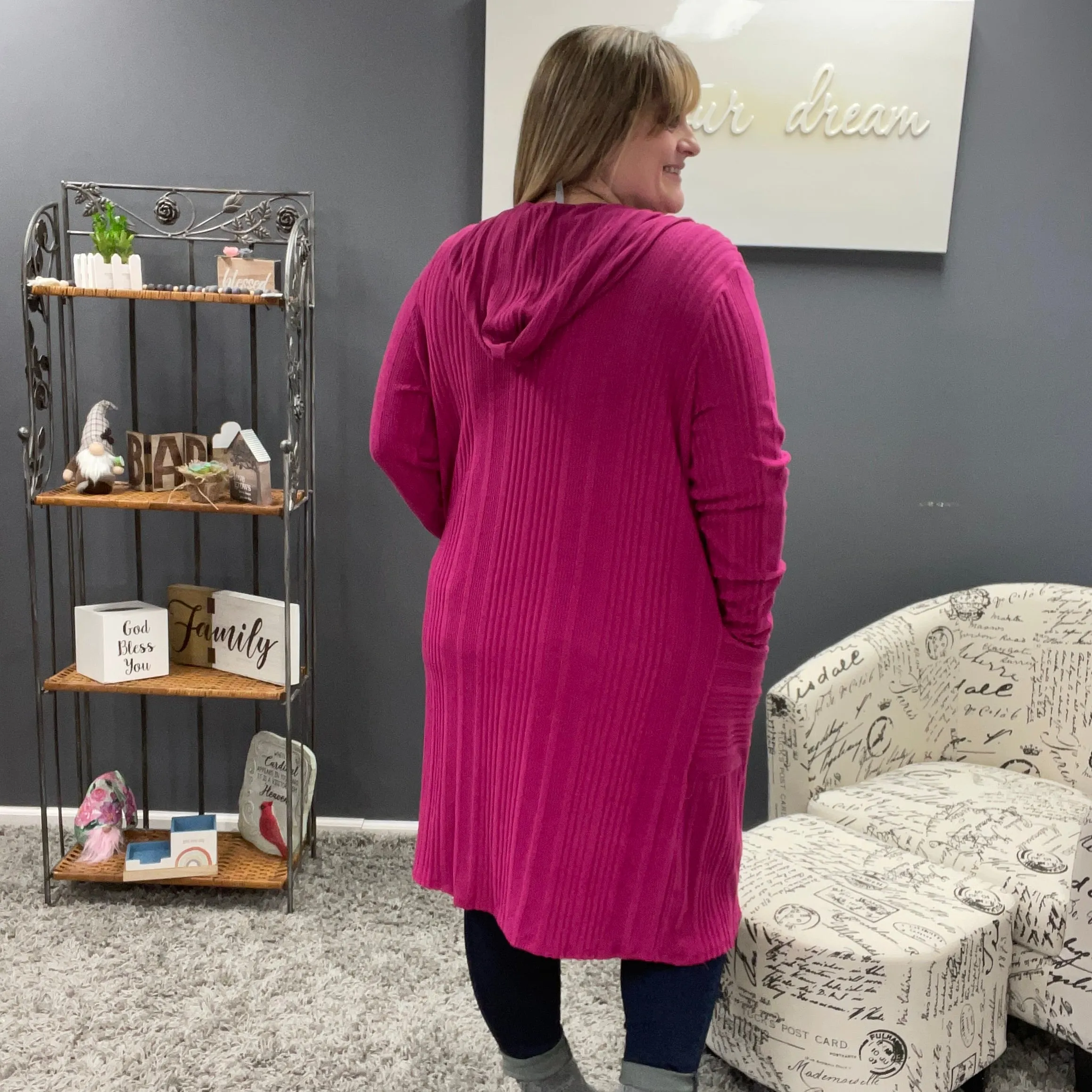 Fuchsia Duster Cardigan