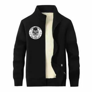 Fuck Around And Find Out Skull Stand Collar Zip Fleece Cardigan