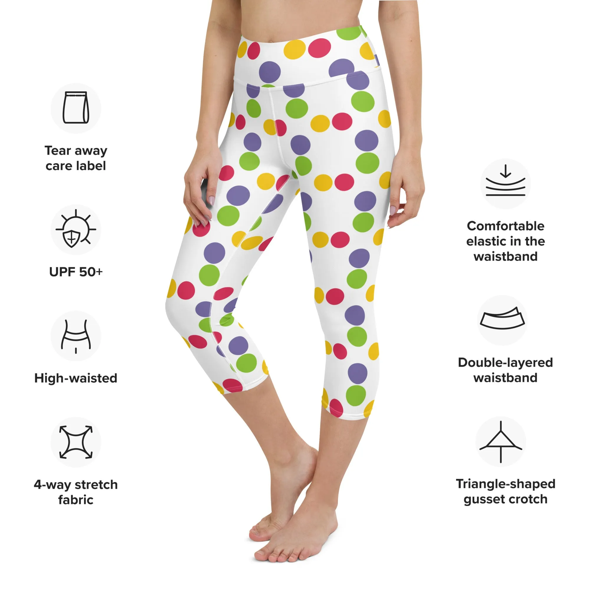 Fun Polka Dots Yoga Capri Leggings | Exercise Capris, lioness-love