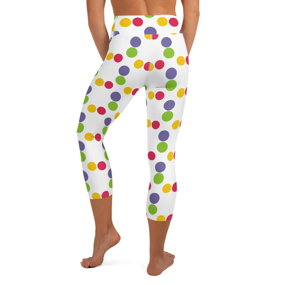 Fun Polka Dots Yoga Capri Leggings | Exercise Capris, lioness-love