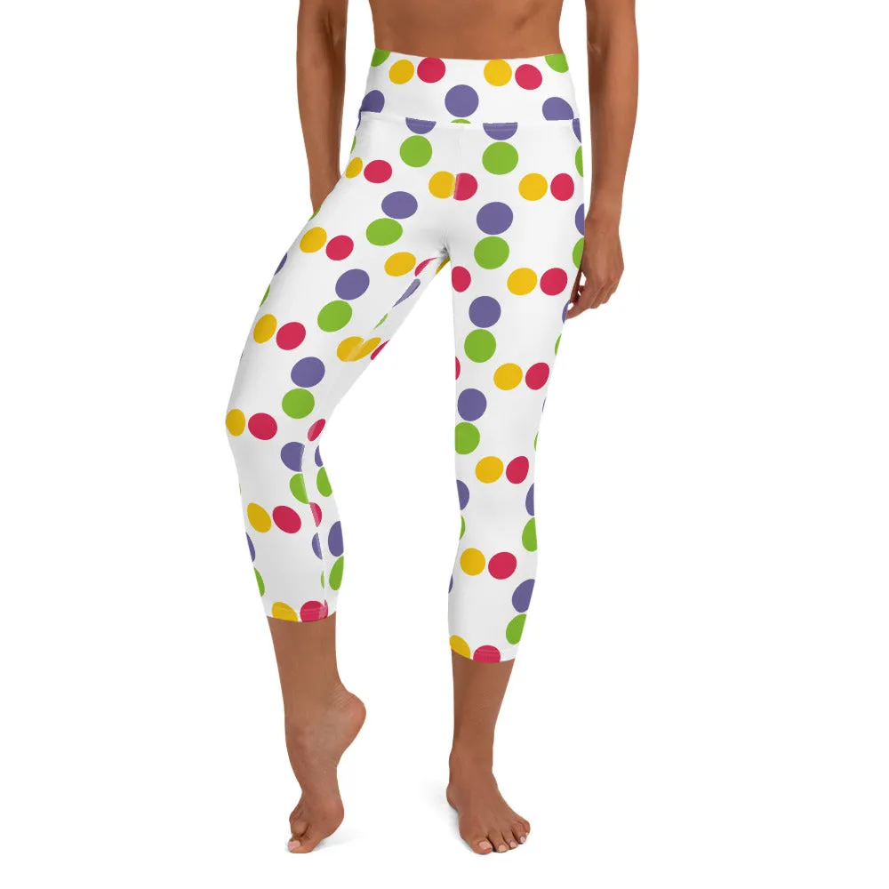 Fun Polka Dots Yoga Capri Leggings | Exercise Capris, lioness-love