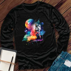 Galactic Watercolor Astronaut Long Sleeve