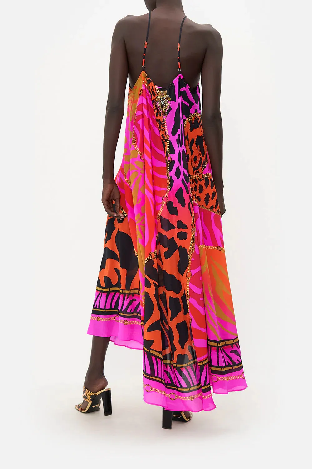 Gather Neck Halter Maxi Dress - Always Change Your Spots