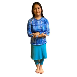 Girl Modest Swimwear with leggings Size S-XXL (Turquoise)