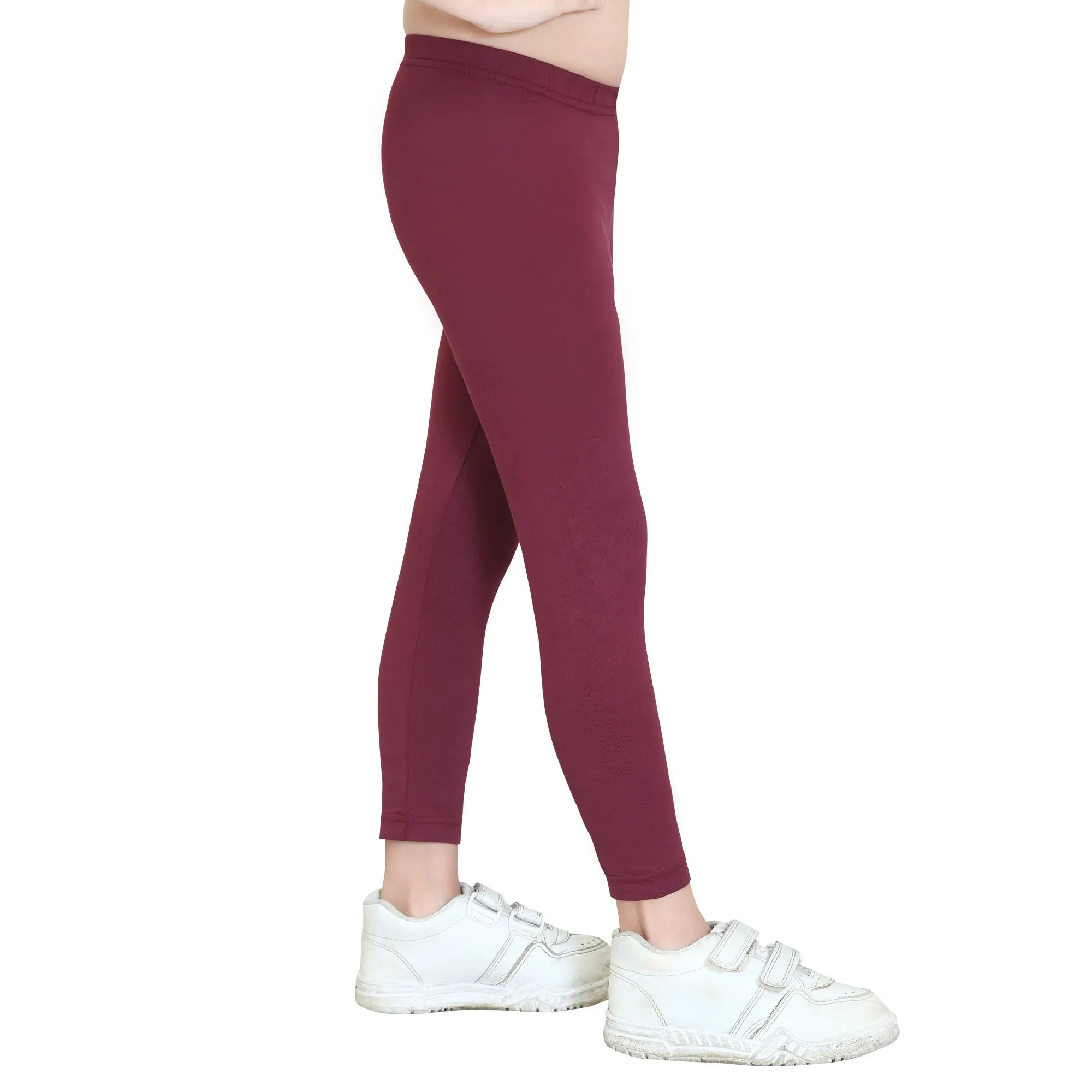 Girls Burgandy Ankle Length Legging