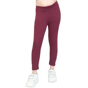 Girls Burgandy Ankle Length Legging