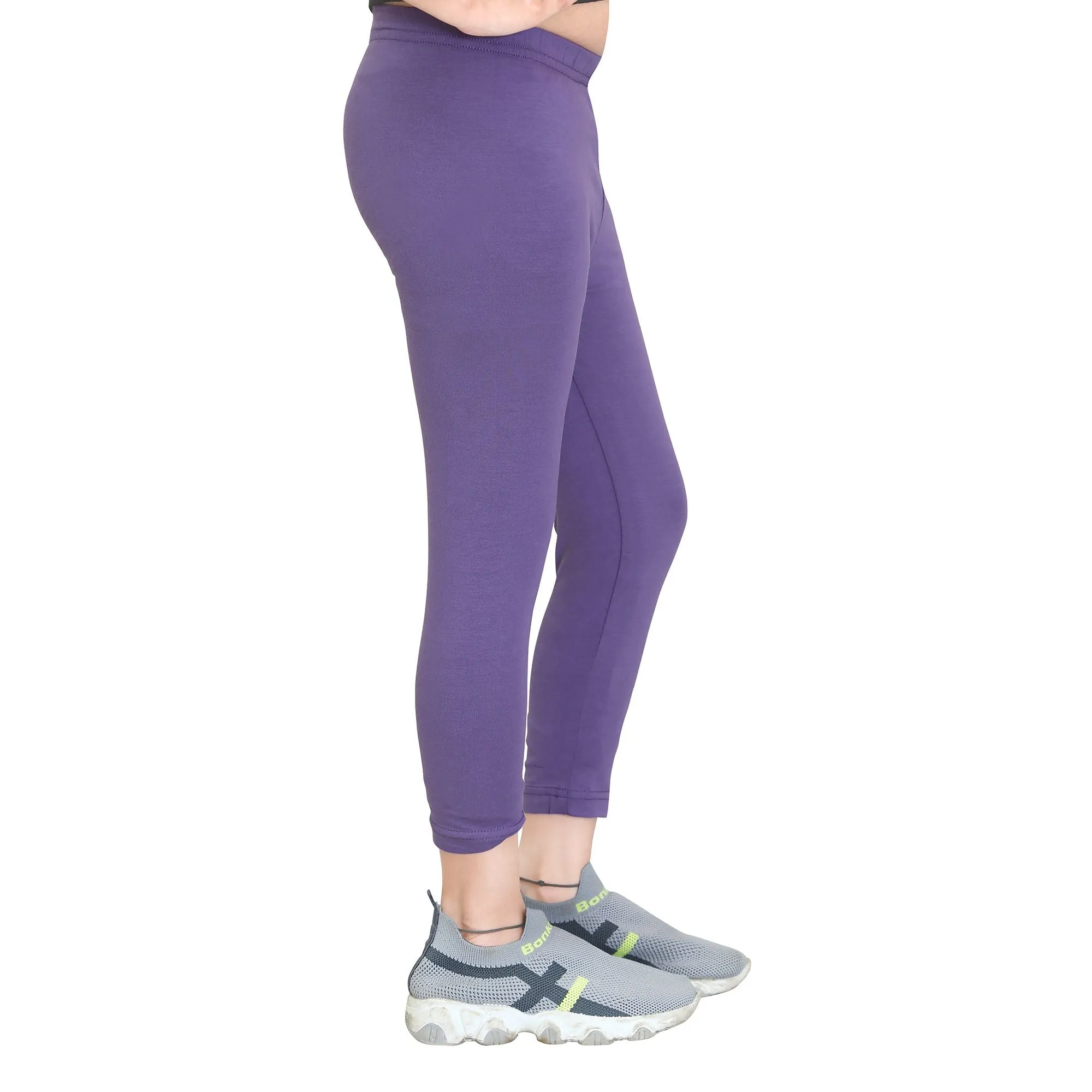 Girls Dark Voilet Ankle Length Legging