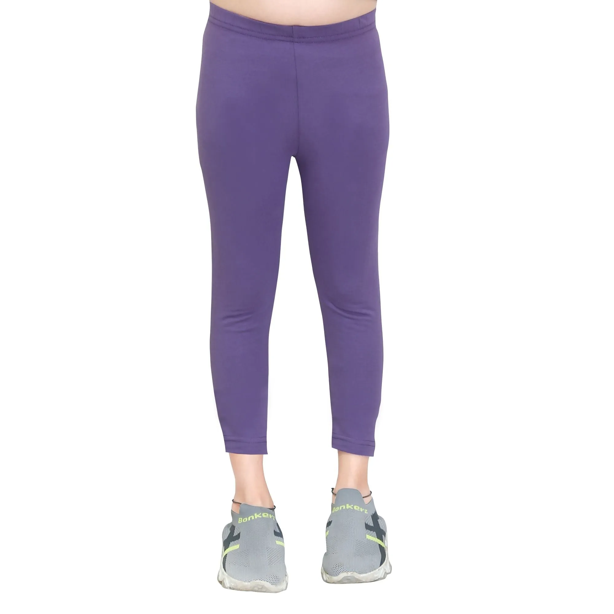 Girls Dark Voilet Ankle Length Legging