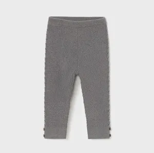 Girls Grey Ribbed Leggings
