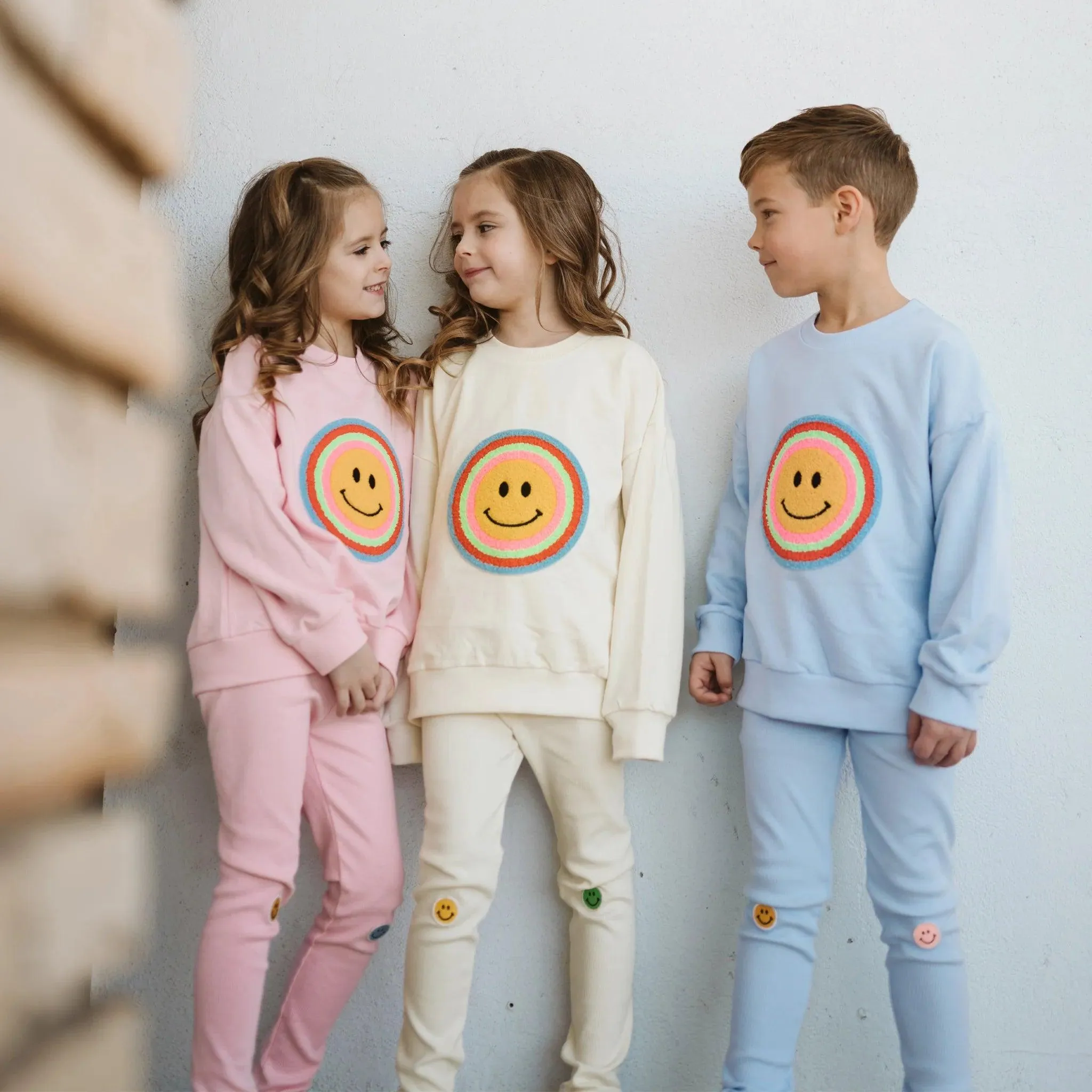 Girls Leggings | Multi Smile - Creme | Petite Hailey