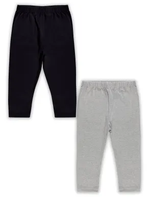 Girls Solid Capri Legging Pack of 2