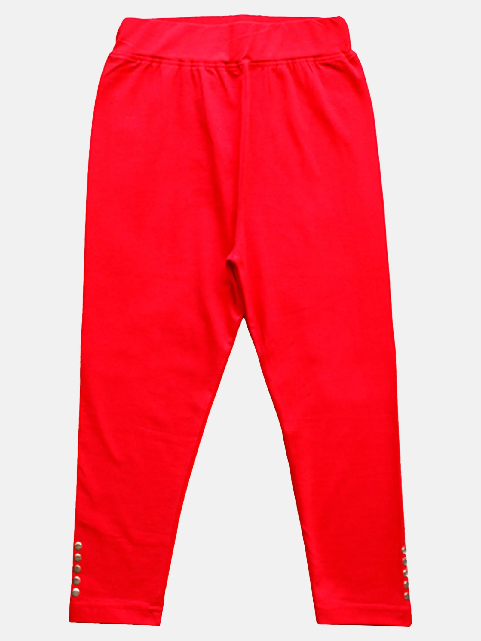 Girls Solid Capri Legging With Stud Pack Of 3