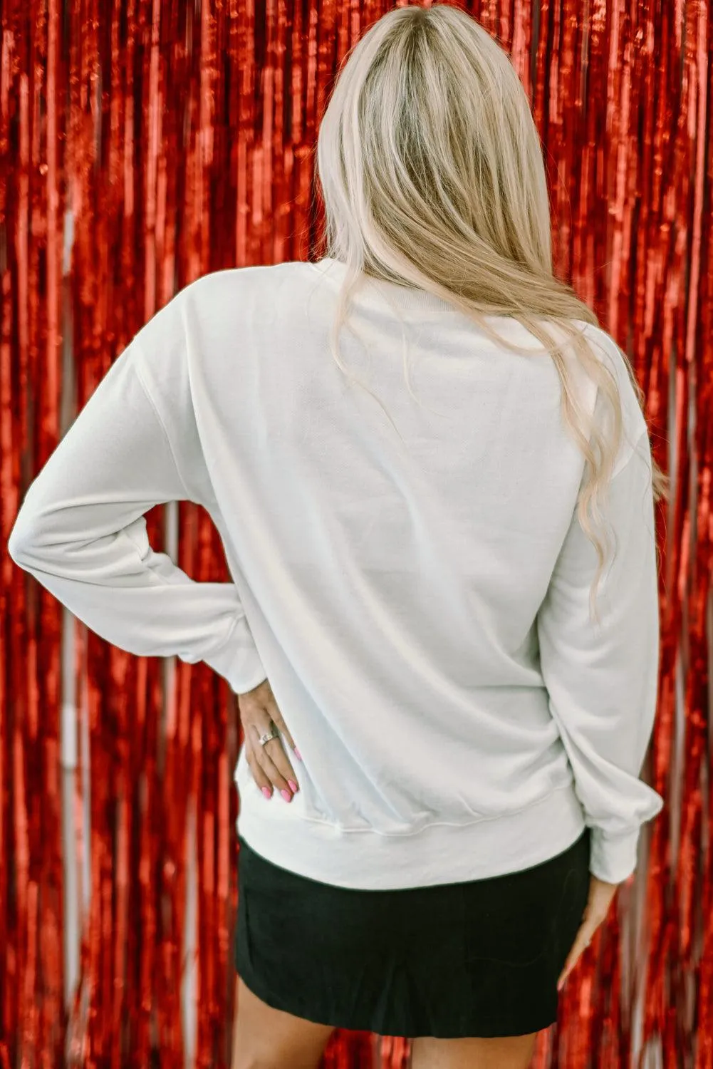 Glitter Red XOXO Graphic Valentines Sweatshirt