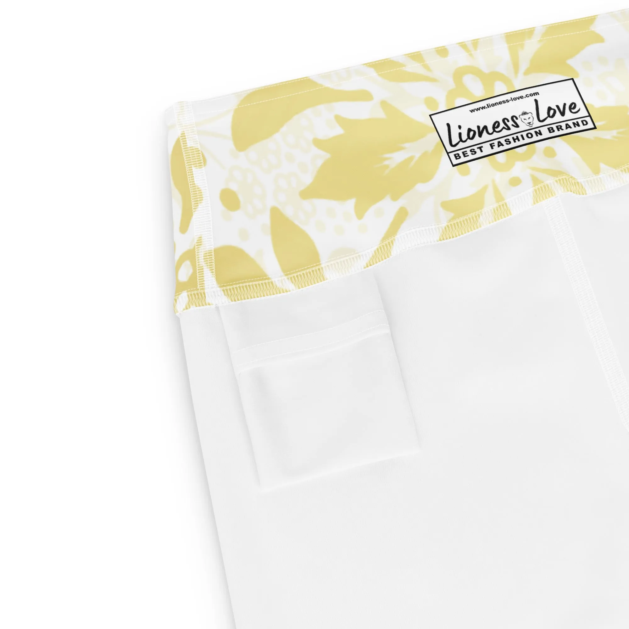 Gold Floral Yoga Leggings, lioness-love