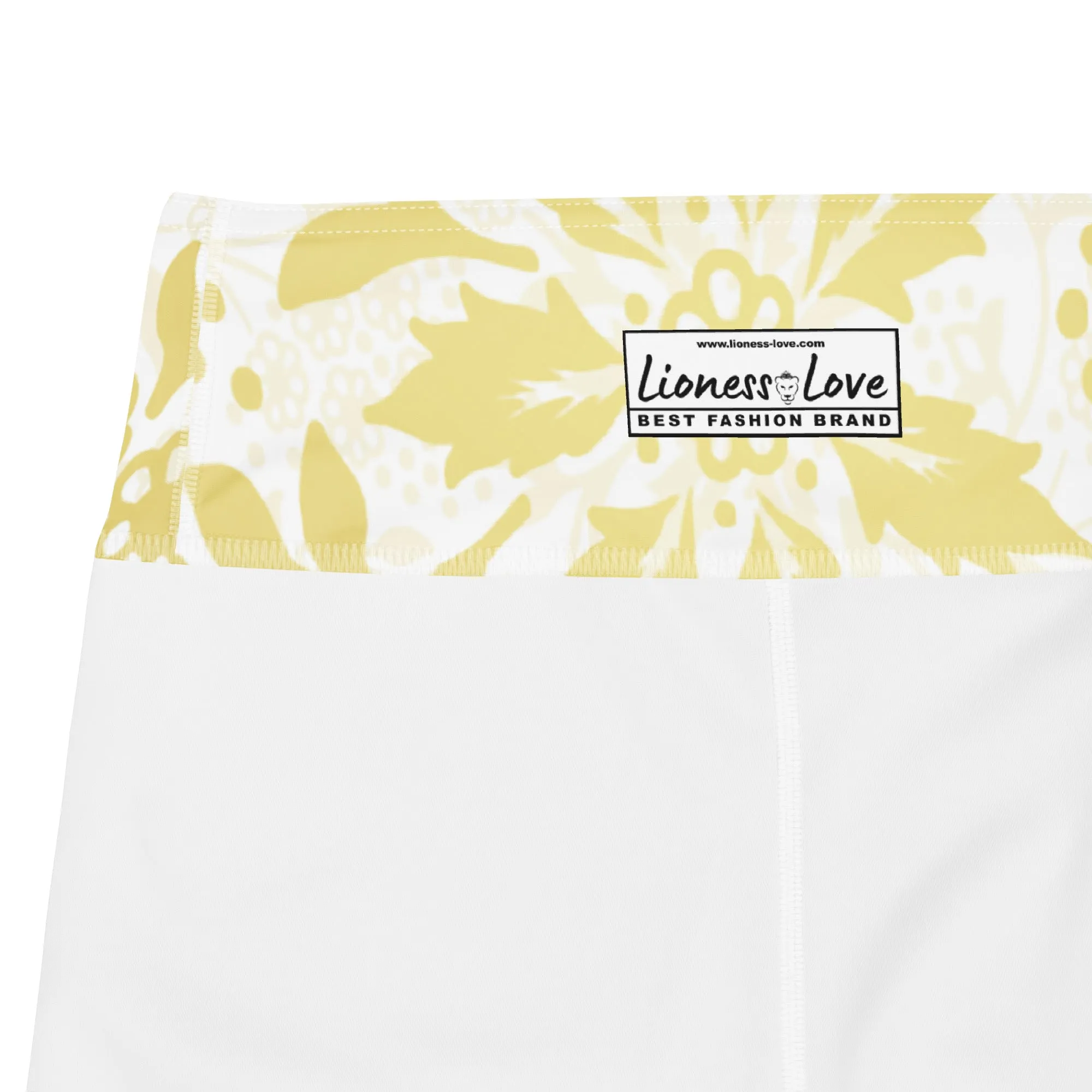 Gold Floral Yoga Leggings, lioness-love
