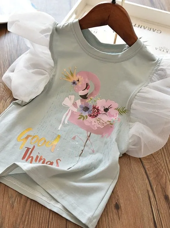 Good Things Sequin Chic Tulle Sleeve Tee