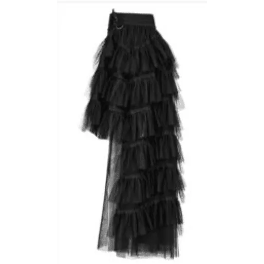 Gothic Ruffle Layered Skirt with Heart Shape Waist