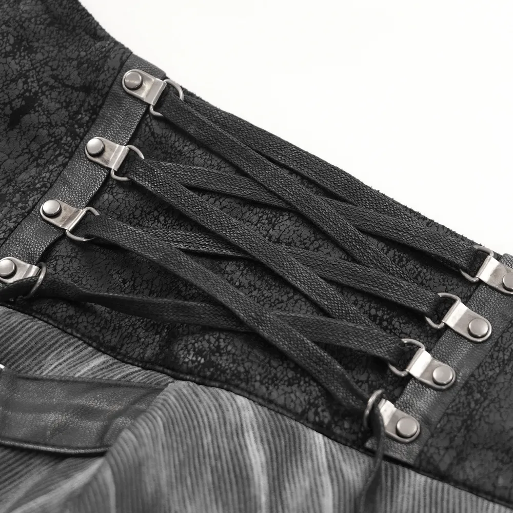 Gothic Steampunk Layered Corset Skirt with Lace