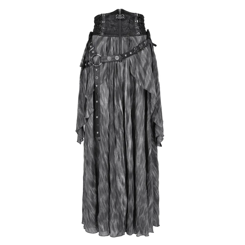 Gothic Steampunk Layered Corset Skirt with Lace