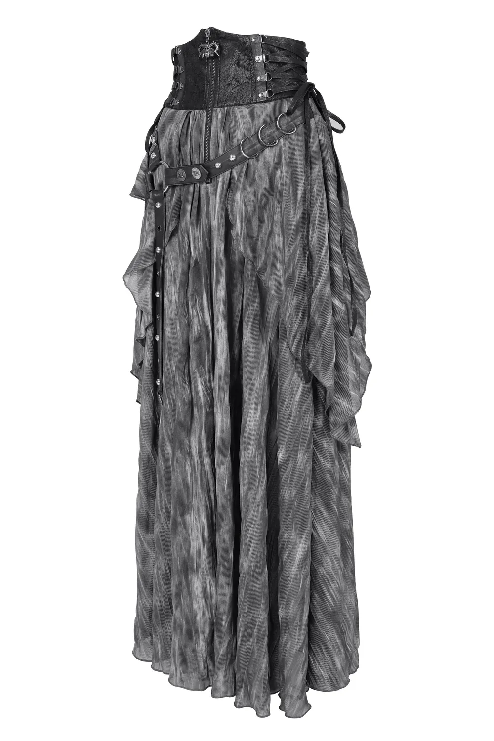 Gothic Steampunk Layered Corset Skirt with Lace
