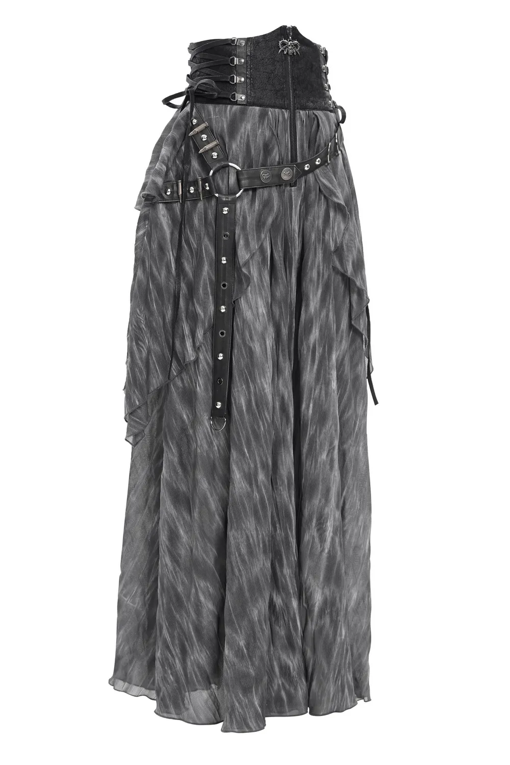 Gothic Steampunk Layered Corset Skirt with Lace