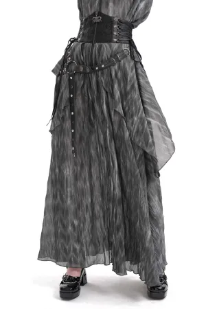 Gothic Steampunk Layered Corset Skirt with Lace