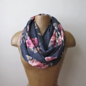 GRAY FLORAL Infinity Scarf