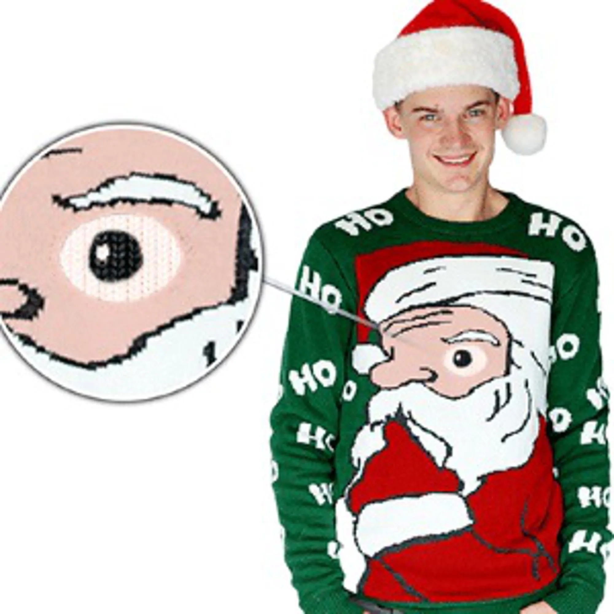 Green Peeking Santa Sweater - Md
