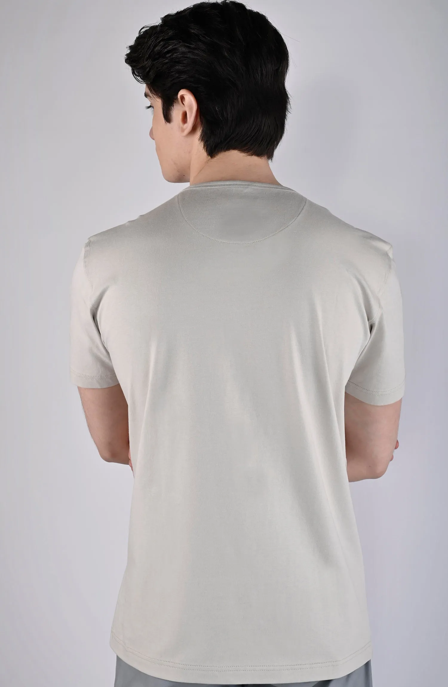 Grey Three Button Logo T-Shirt