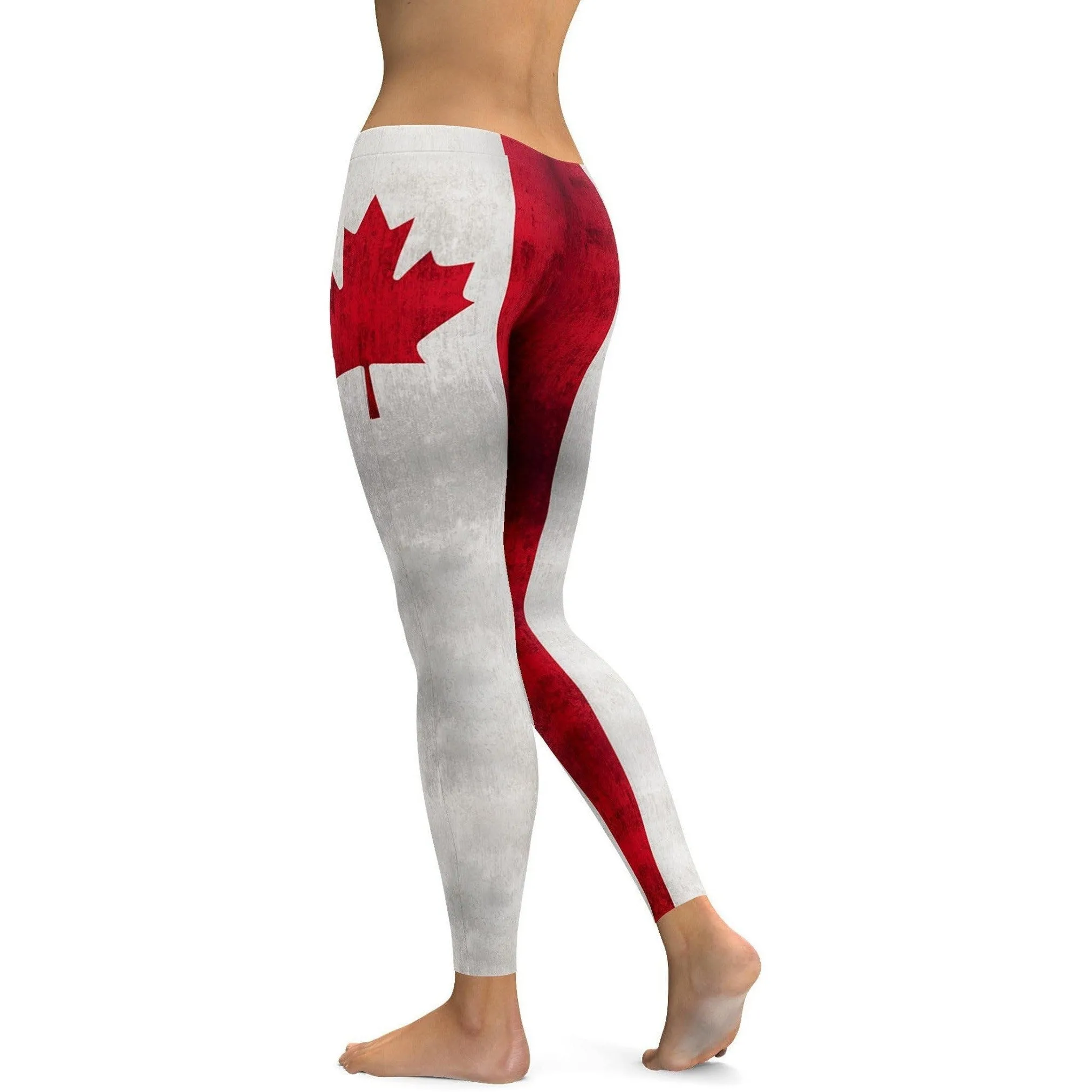 Grunge Canadian Flag Leggings