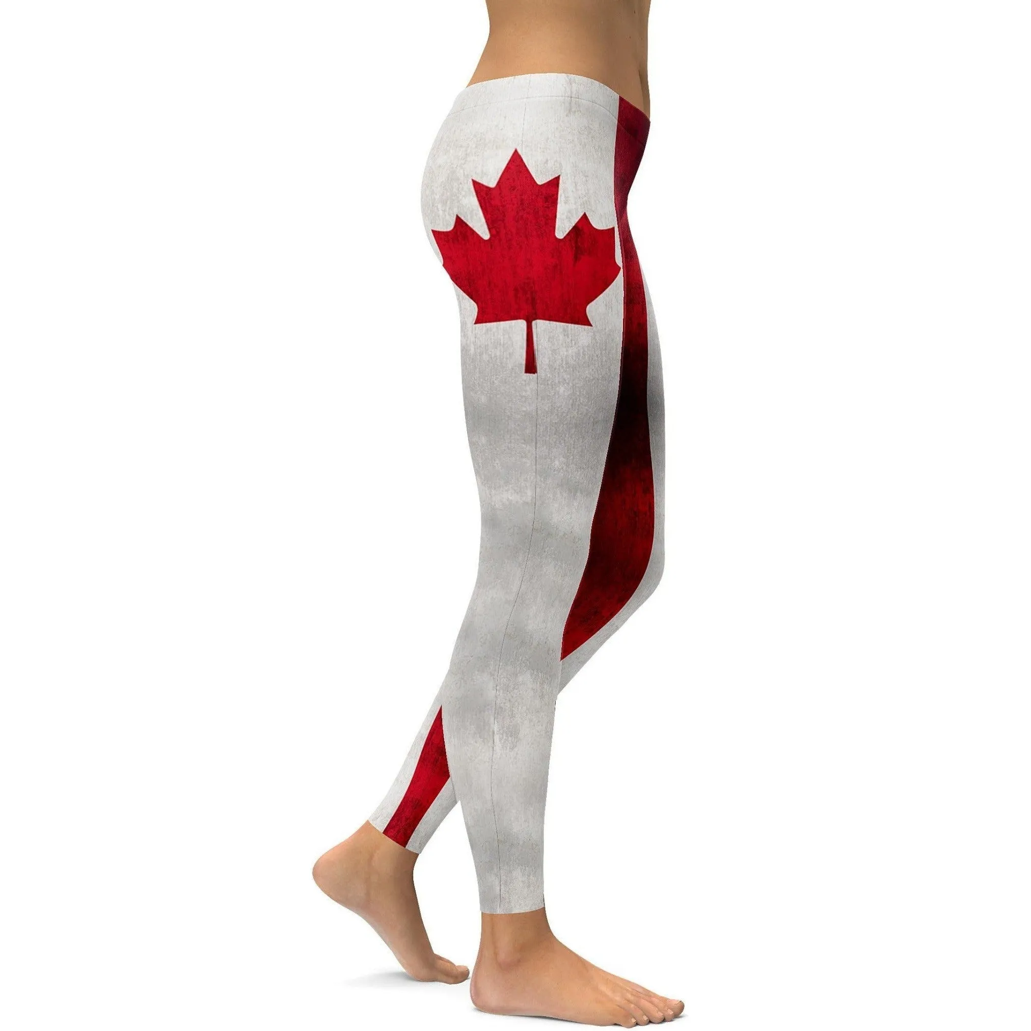 Grunge Canadian Flag Leggings