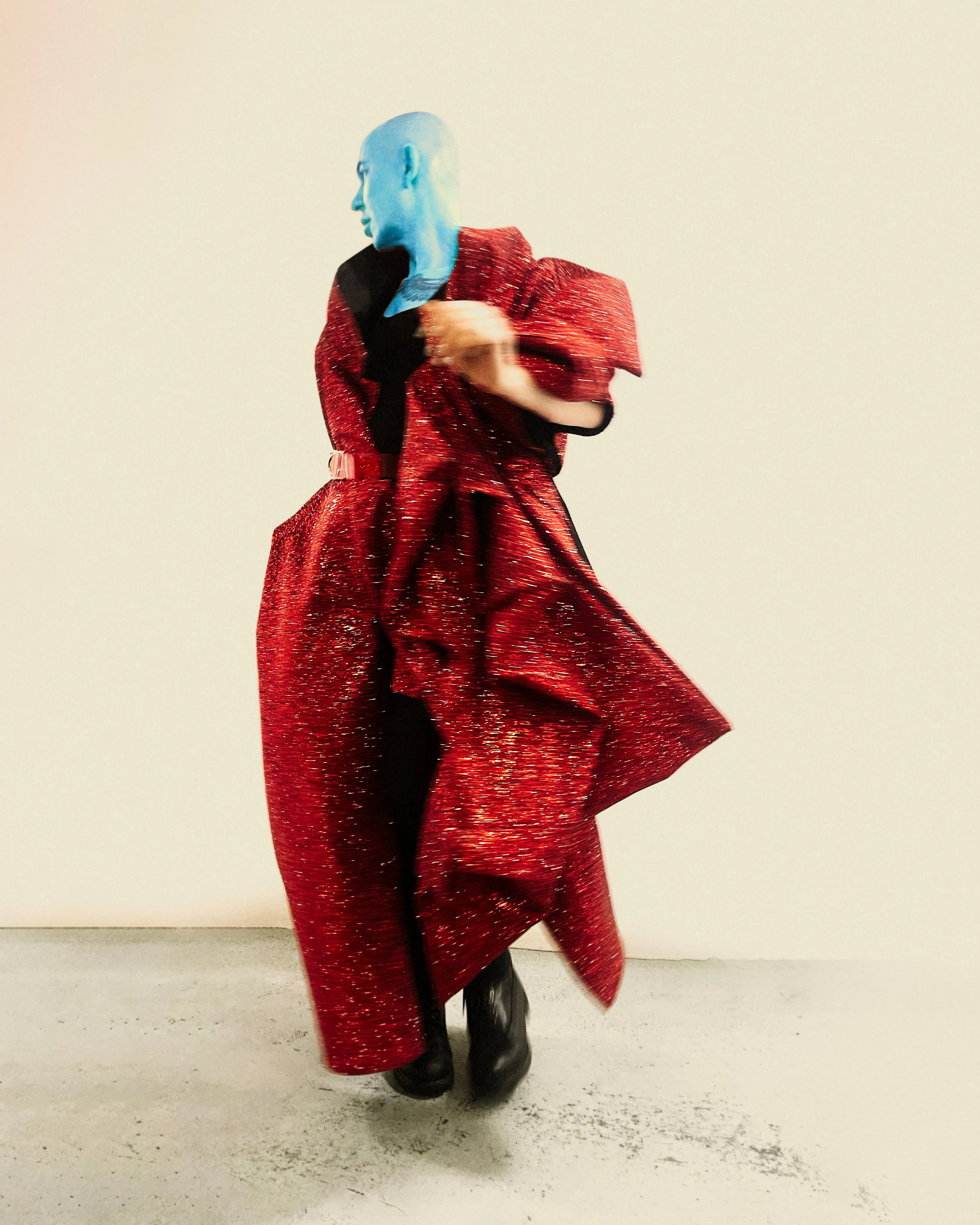 Half and Half Couture Star Glitter Coat Jivomir Domoustchiev