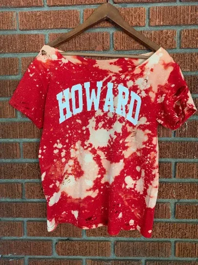 Handmade Howard Red Hand-Bleached T-Shirt