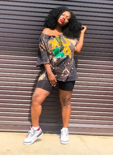 Handmade XULA Black Gold Green Hand Bleached Distressed Lace-Up T-Shirt