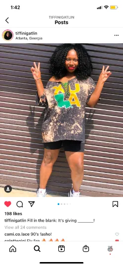 Handmade XULA Black Gold Green Hand Bleached Distressed Lace-Up T-Shirt
