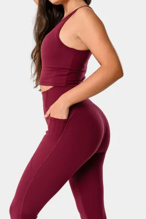 Hannah Pocket Leggings 25" - Dark Cherry