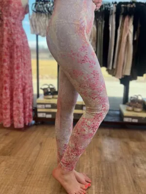 Havyn Paisley Watercolor Sublimation Print M.Rena High Waist Leggings