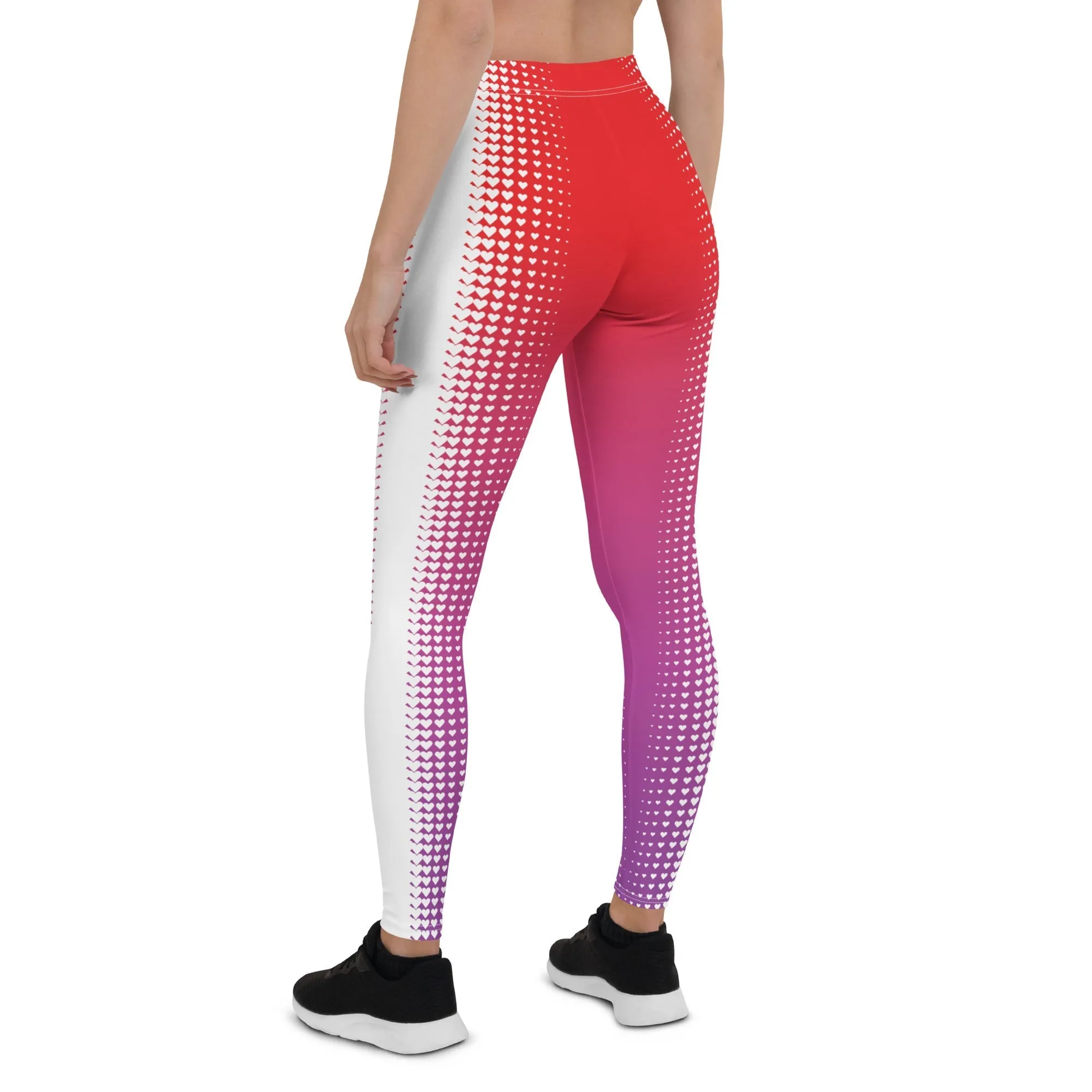 Hearts Optical Illusion Slimming Leggings