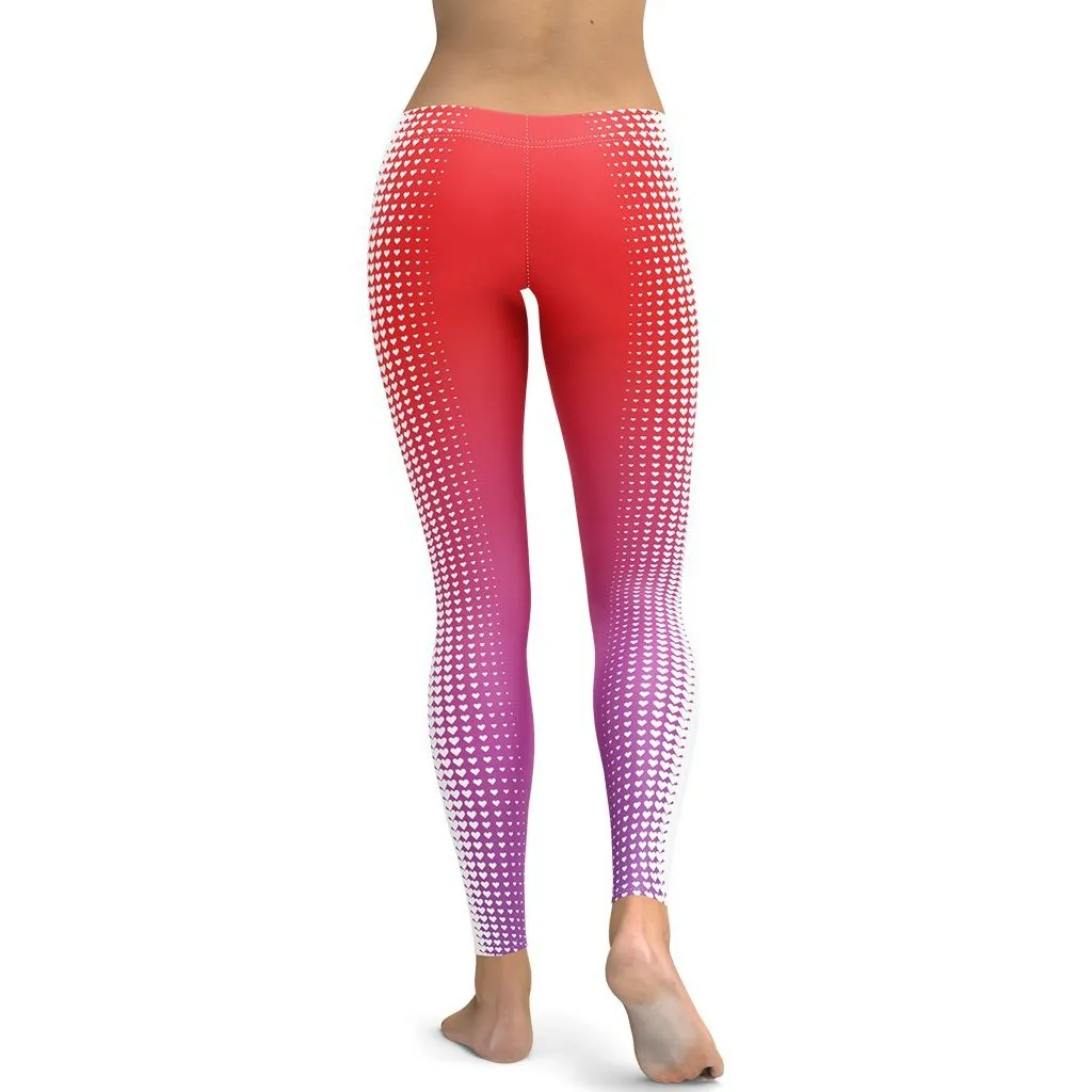 Hearts Optical Illusion Slimming Leggings