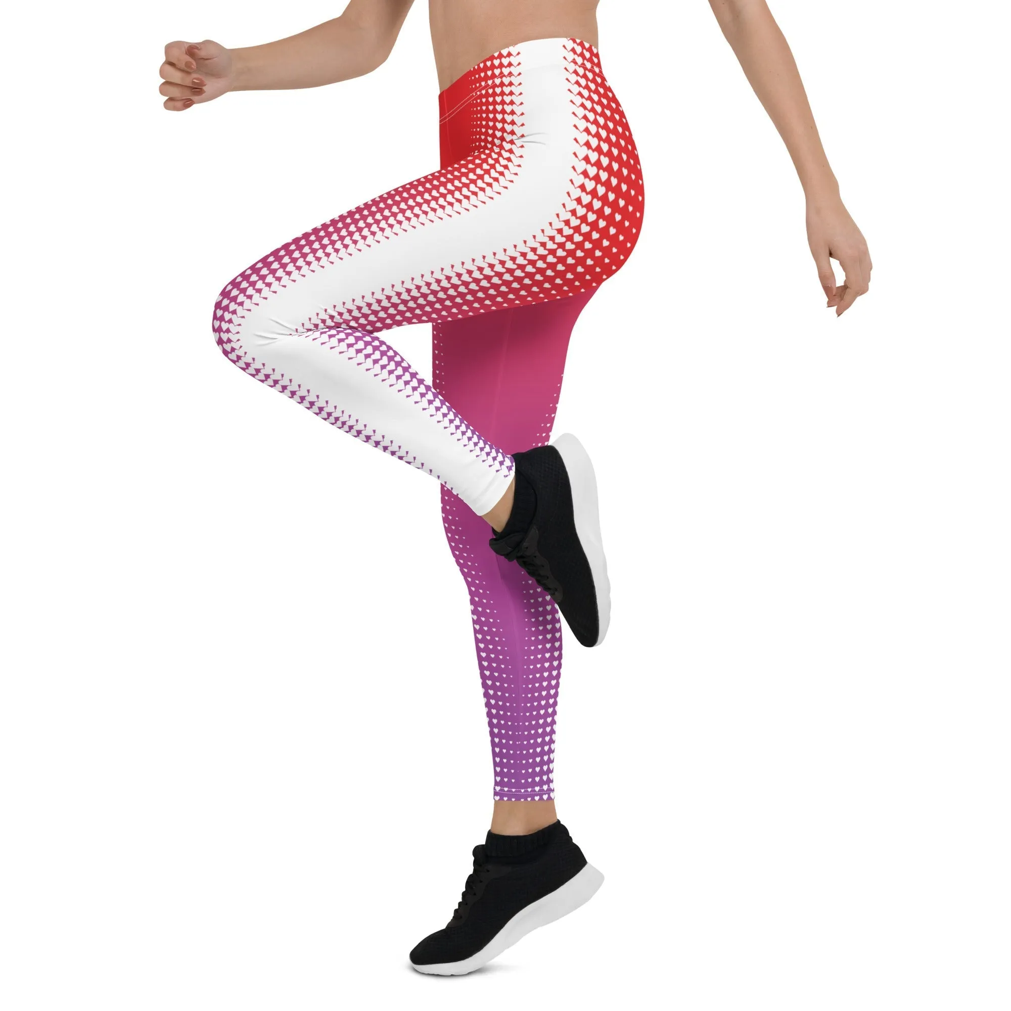 Hearts Optical Illusion Slimming Leggings