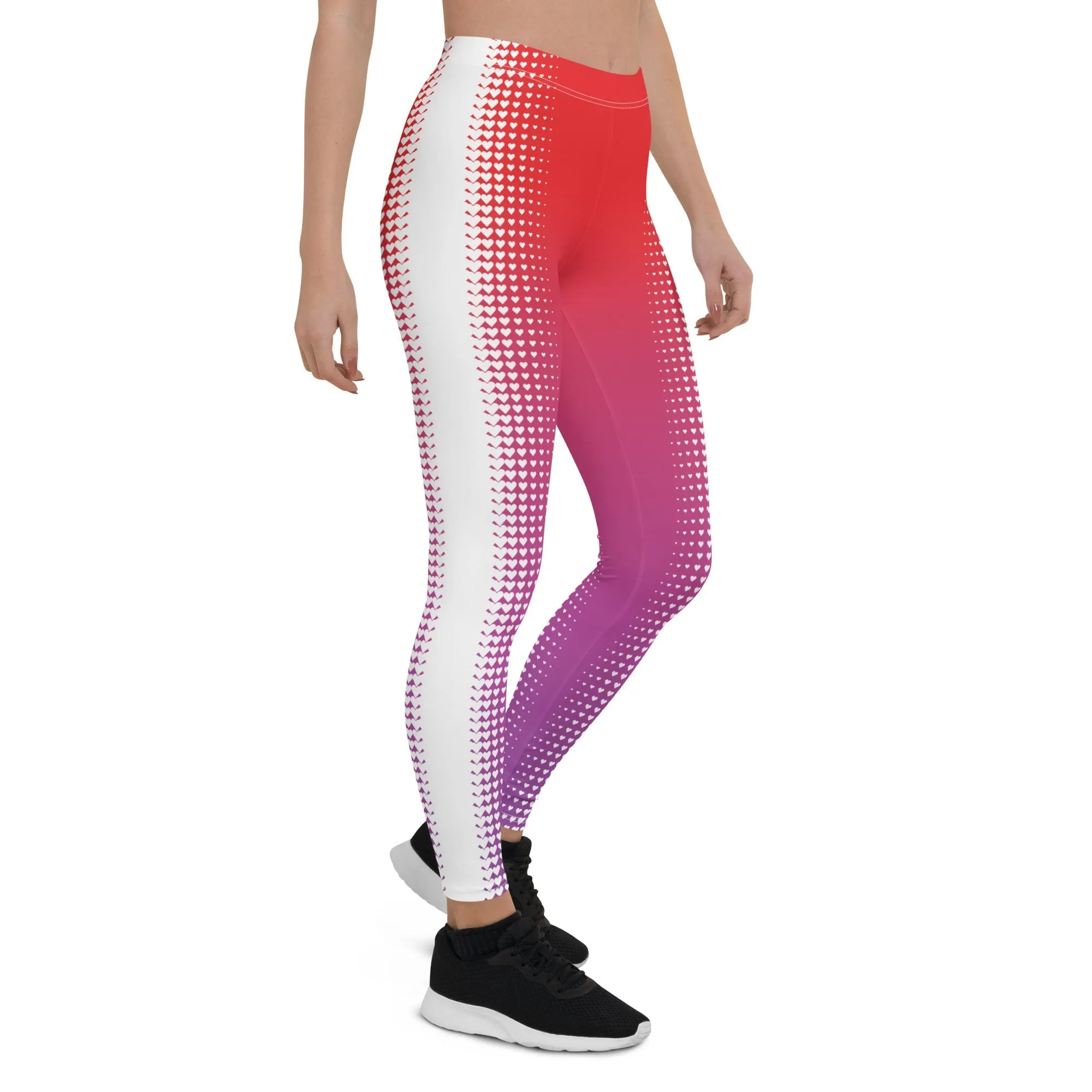Hearts Optical Illusion Slimming Leggings