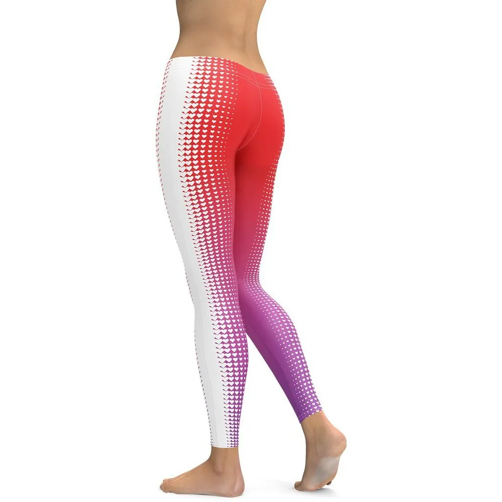 Hearts Optical Illusion Slimming Leggings