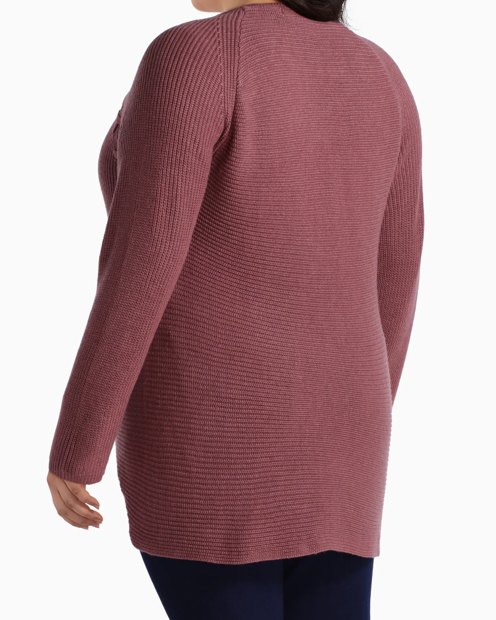 Heather Wool-Blend Tunic Sweater | Mauve