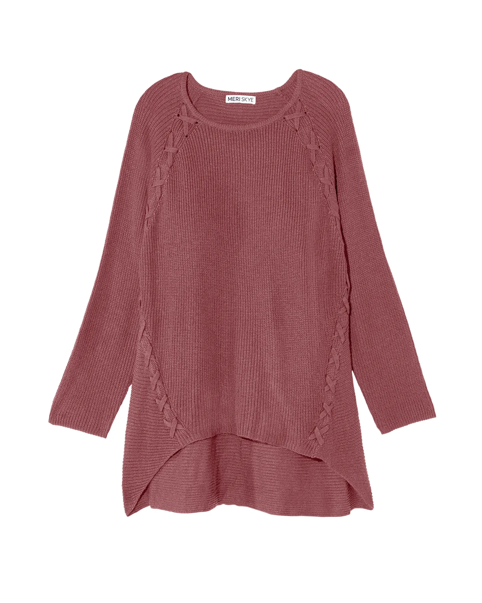 Heather Wool-Blend Tunic Sweater | Mauve