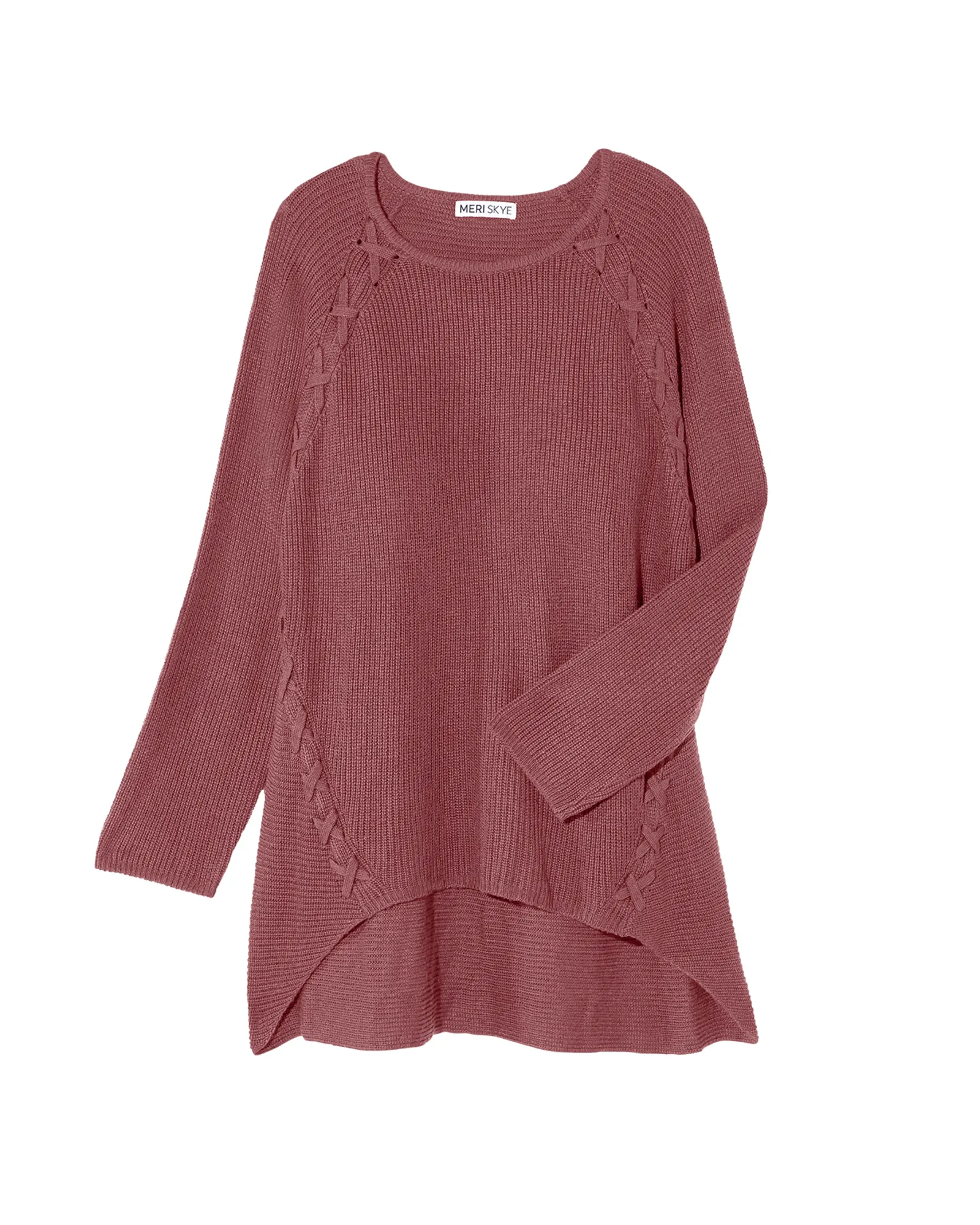 Heather Wool-Blend Tunic Sweater | Mauve