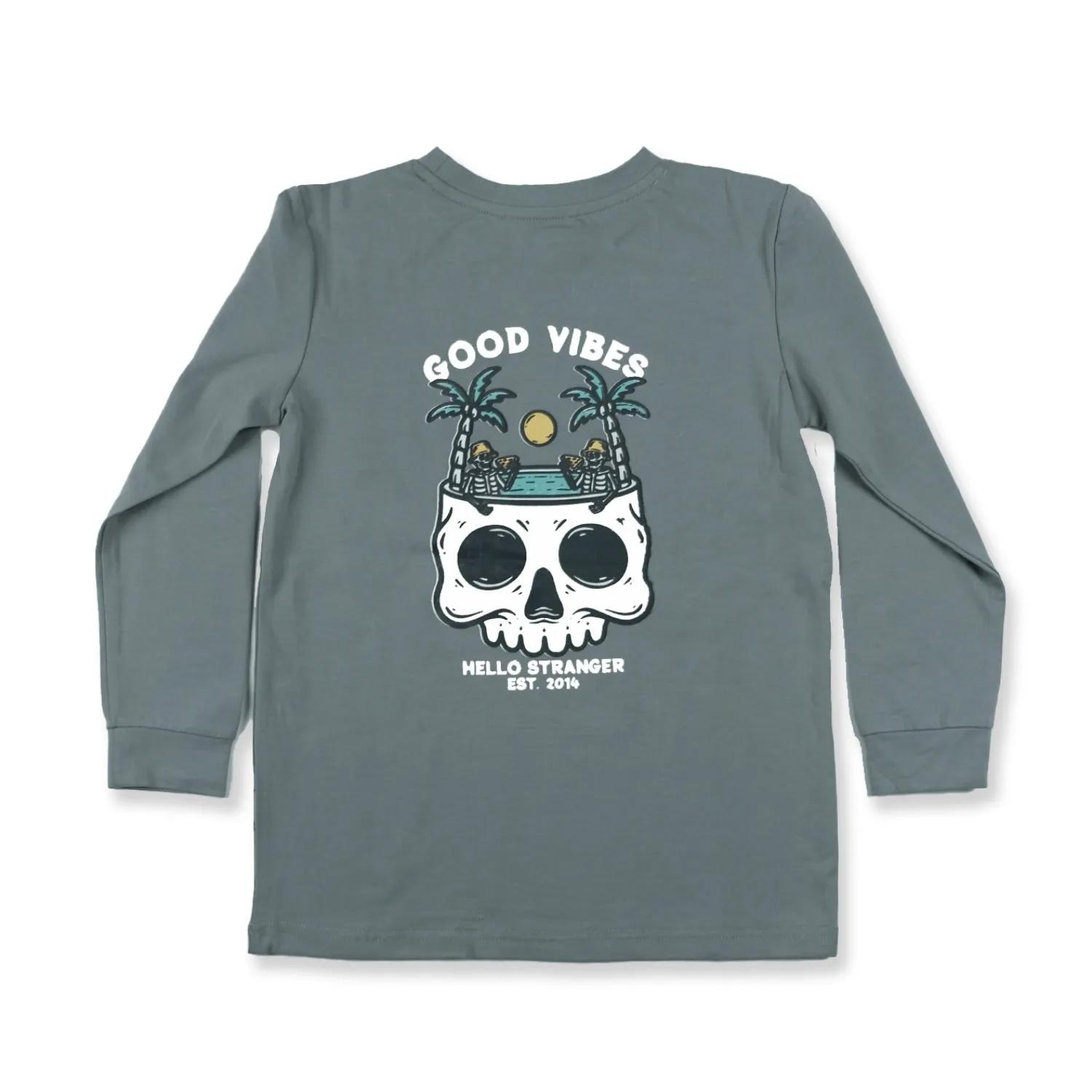 Hello Stranger Good Vibes L/S Tee Charcoal Grey